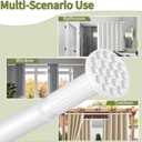 White Shower Curtain Rod 51-86 Inch, Adjustable Tension Rod No Drilling for Window or Bathroom Closet, Outdoor Curtain Rod for Patio, Easy to Install, Never Rust, Rod Diameter 1.26 Inches-White