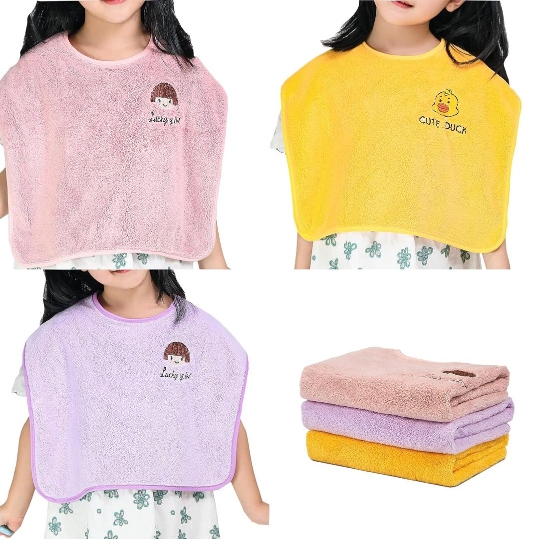 Baby Bibs for Girls or Boys, Toddler Bibs for Feeding (pink purple yellow)