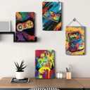 Drsoum Video Gamer Room Decor for Boys Gaming Wall Decor Neon Gaming Room Metal Sign 12 x 8 Inch Set of 4 - Gamer Wall Decor Teenage Boy Room Decor (Graffiti Gamepad)