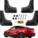 Tesla Model Y Juniper Mud Flaps Accessories[No Drilling Required] for Tesla New Model Y 2025 2026 Launch, Thicker Version (Set of 4) All Weather Guards