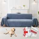 Couch and Sofa Covers with Pet Hair Removal Tool Included, Throw Blanket, Couch Cover for Dogs Washable, Seat Covers, Sofa Furniture Protector. (Blue)