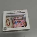 Inesore with Safety Lock for AirPods 4 Case Cover 2024,Floral Cute AirPod 4th Generation Case for Women Girly with Cleaner Kit and Keychain- Pink Berry Flower