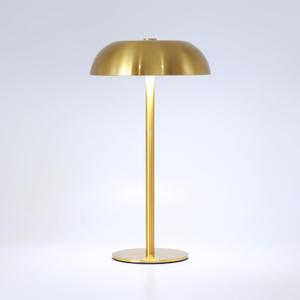 Portable Mushroom Table Lamp with 5200mAh Battery, 11'' Cordless LED Night Light with Stepless Dimming, 3 Color Modes & Adjustable Height for Bedroom/Patio/Bar Decor/Coffee Shop Ambiance (Gold-tall)
