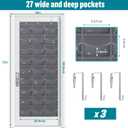 Fixwal Hat Organizer Racks for Baseball Caps, 27 Pocket Pocket Over the Door Hat Organizer with 3 Hooks, Hat Storage to Protect and Display, Gray