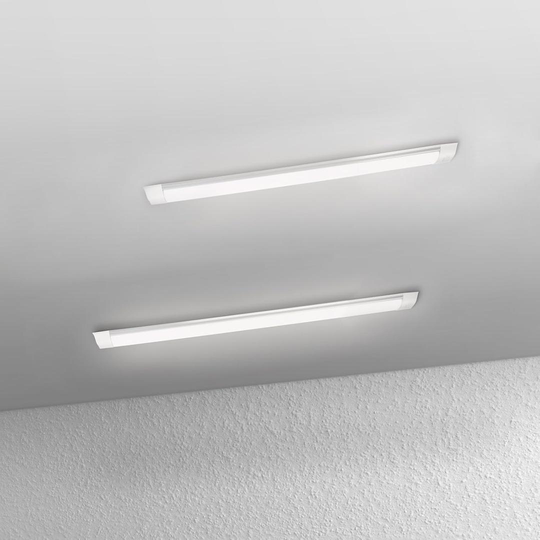 2-Pack 3FT LED Batten, Close to Ceiling Light fixtures, 30W, Ultra-Thin Day Light, 4000K, IP20, LED Ceiling Light for Garage, Stores, Warehouse, Office, Corridor, supermarkets, etc.