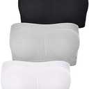Women Bandeau Bra Padded Strapless Bralette Bra Seamless Bandeau Tube Top, Size Medium