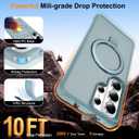Magnetic Stand for Samsung Galaxy S26 Ultra Case, Green | 10FT Certified Drop Protection, with Ring Kickstand, Matte Translucent Slim Cover