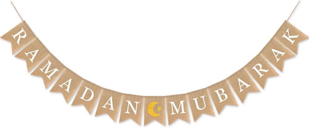 Eid Mubarak Banner Mubarak Party Decoration Ramadan Party Decorations Supplies (Ramadan Mubarak)