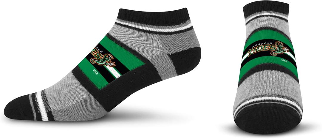 For Bare Feet Milb Streak No Show Sock (Medium, Team)
