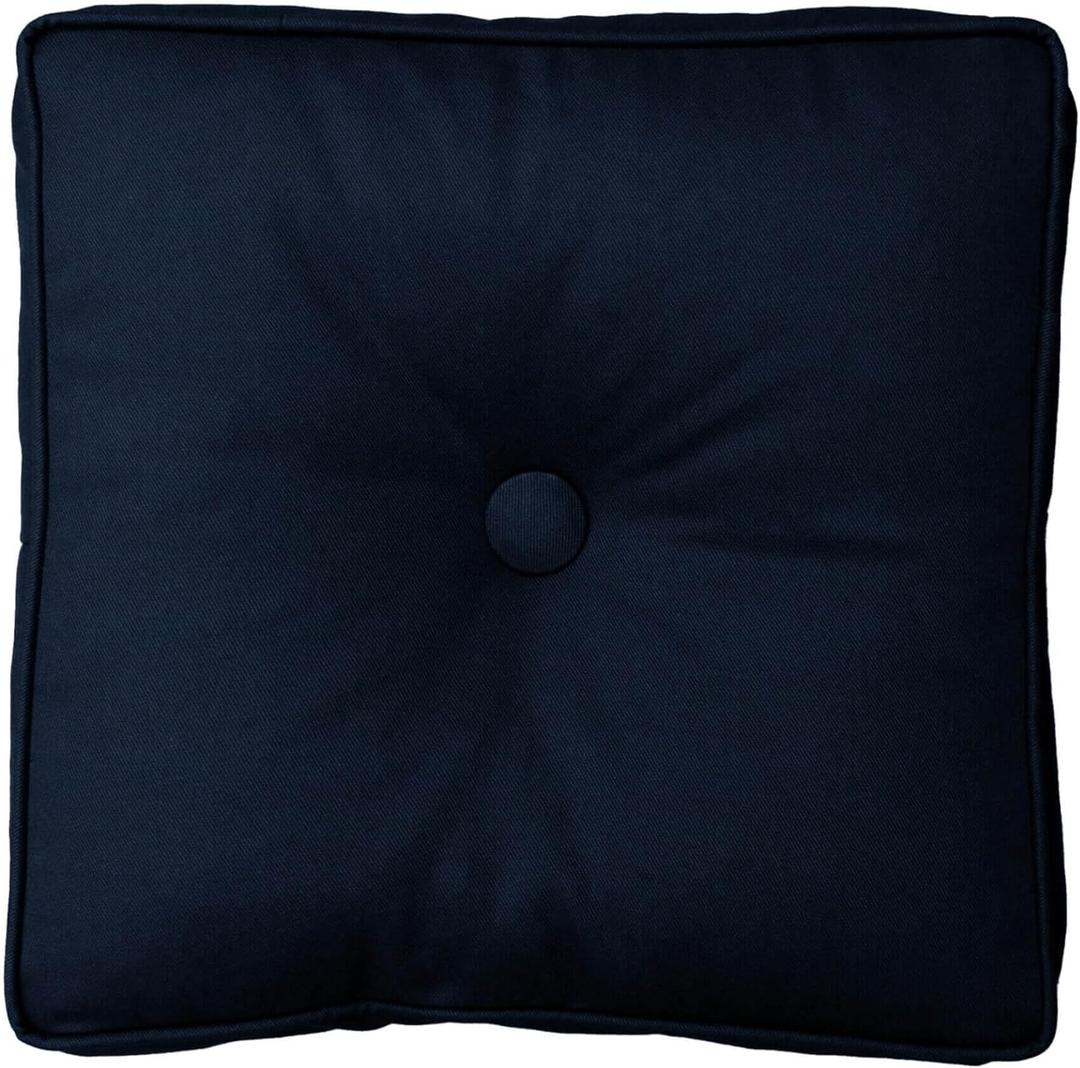 Thomasville At Home Cotton Twill Boxed Square Pillow, C-B (Blue), (1) Pillow with Filler, Indoor, Cotton