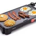 Gourmia Electric Griddle - 22” XL Nonstick Ceramic Cooking Surface, Black