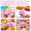 Mystery Dumpling Squishy Toy,Dumpling Stress Ball, Anxiety Relief,Fidget Toys Adults & Teens,Bun with Food Steamer Stretchy Desk Toys(Purple)