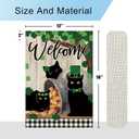 DLZDN St Patricks Day Black Cat Garden Flag Shamrocks Clovers Garden Flag 1218 Inch Double Sided Buffalo Plaid Farmhouse Welcome Yard Flag Holiday Outdoor Decor