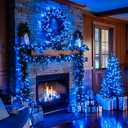 Extra Long 132ft Christmas Decorative Mini Lights, 400 LED Green Wire Fairy Starry String Lights Plug in, Timer & Memory & 8 Modes, for Indoor Outdoor Xmas Tree Wedding Party Decoration,Blue