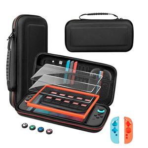 Carrying Case for Nintendo Switch 2 (2025)，Dockteck 4 in 1 Accessories with 2 Screen Protectors, Large Capacity Hard Shell Portable Travel Case for Switch 2 Accessories and 10 Game Card Slots, Black