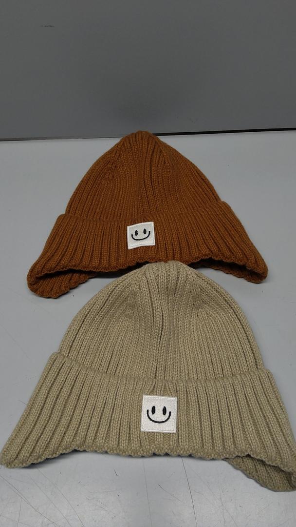 FURTALK Baby Beanie Winter Warm Hats Fleece Lined with Earflap Cute Knit Boys Girls Infant Toddler Kids Hat Brown+Khaki,2-6 Years