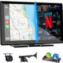9" Upgraded Wireless Carplay Screen for Car, Built-in Apps Net-Flix YouTube Tiktok, Portable AI Magic Box for Apple Car Play & Android Auto Screen with HD Backup Camera, Voice Assistant, OTA Updates