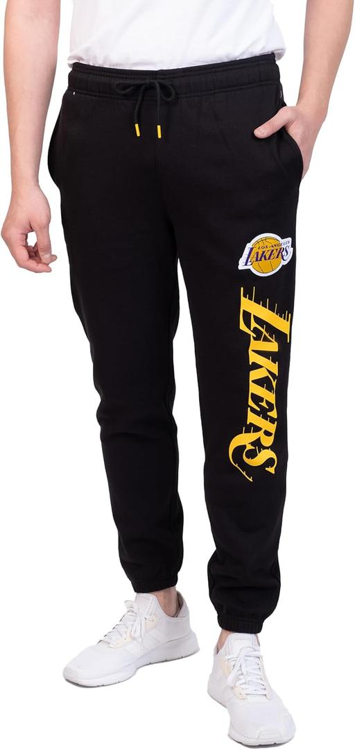 Ultra Game Men's NBA Official Super Soft Team Jogger Sweatpants (3X-Large, Black)