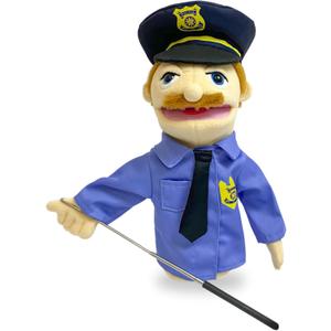 16"Puppets Entriloquist Puppet,Hand Puppets for Kids Plush Policeman Puppets for Adults with Removable Mouth Puppe t for Kids Ages 4-8Hand Puppet for Adults with Scalable Pupp et Control Rod