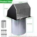 6 Inch Hooded Wall Vent with Screen and Damper,6"Exhaust Vent Dryer Vent Cover Outside,6" Vent Cover Exterior Wall Vent Cap for Kitchen Range Hood Vent Dryer Air Vent Bathroom Exhaust,Galvanized Steel