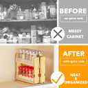 SpaceAid Bamboo Pull Out Spice Rack Organizer for Cabinet, Heavy Duty Slide Out Seasoning Kitchen Pantry Sliding Vertical Organization, 5.1" Wide, 2 Drawers(2" Wide), 2-Tier, Natural