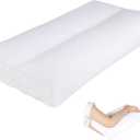MINUPWELL Knee Pillow for Side Sleepers - Between Leg & Under Knee Pillow for Back Sleepers - Leg Pillow with 850G 7D Alternative for Relieving Leg, Back, and Knee Pain - 100% Cotton Fabric - White (3 inch)