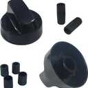 2 Pack Universal Control Knobs Replacement with 6 Adapters - Wide Application for Oven Stove Range Universal Stove Knobs Black