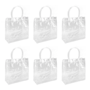 30Pcs 20x20x8cm Clear PVC Plastic Gift Bags with Handles Reusable Plastic Gift Wrap Tote Bags for Shopping Retail Goodies Business Boutique Wedding Birthday Party