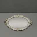 Eaoundm 14.5 x 10 inchs Oval Antique Decorative Wall Mirror Vintage Hanging Mirror (White)