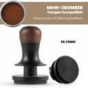 MHW-3BOMBER 58mm Espresso Coffee Tamper with Three Spring Loaded Calibrated Tamper 30lbs Espresso Hand Tamper with Sound Feedback Titanium Coating Black T6176T-OS