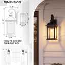 FEMILA 21" Outdoor Wall Light Fixture, 2 Pack Modern Outdoor Wall Sconce, Rust-Proof Waterproof Wall Light with Seeded Glass, Ideal for Porch, Patio, Entryway, Garage, 4FD54B2-2PK BK