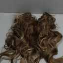 4PCS Clip in Hair Extensions Natural Soft Synthetic Hairpieces for Women Honey Blonde Mixed Chestnut Brown Extensins for Women (Honey Blonde Mixed Chestnut Brown)