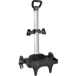 Backpack Trolley, Wheeled Trolley Aluminium Alloy Foldable Hand Cart with Border Base 6 Wheels Rolling Luggage Carts for Kids Teens Adult School Travel (6 Wheels with Edge Guard)
