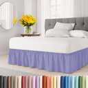Wrap Around Dust Ruffle Bed Skirt - Lavender - Twin/Twin XL Size Beds with 12 Inch Drop - Easy Fit Elastic Strap - Adjustable Pleated Bedskirt w/Brushed Fabric Wrinkle Free - Women, Men, Kids & Teens