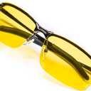 Night Driving Glasses Anti Glare Polarized - Night Vision Tac Glasses - Stylish Case for Driving Nighttime