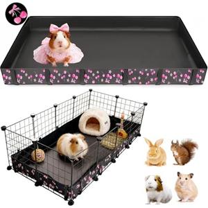 DZWLKJ Guinea Pig Cage Liner,Washable Tarp Bottom Base,Cherry Graphic ,24"x48", Reusable for Rabbit, Chinchilla, Hedgehog, Ferret & Other Small Animals.
