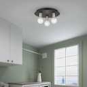 Livex Lighting, 45873-04, Hillview, Medium Flush Mount, Black with Brushed Nickel Accents