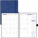 POPRUN 2026-2027 Monthly Planner A4 Size, 16 Months Calendar (Dec 2025-Mar 2027), 2 Pages per Month with Dotted & Lined Note, Monthly Tabs, Spiral Softcover, 2 Inner Pockets - Ink Blue