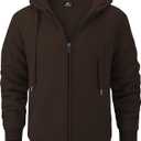 GEEK LIGHTING Hoodies for Men Heavyweight Fleece Sweatshirt - Full Zip Up Thick Sherpa Lined (Large, All Brown)