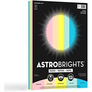 Astrobrights Color Paper, 8.5" x 11", 24 lb/89 gsm, Sprinkle 5-Color Assortment, 300 Sheets (94000)