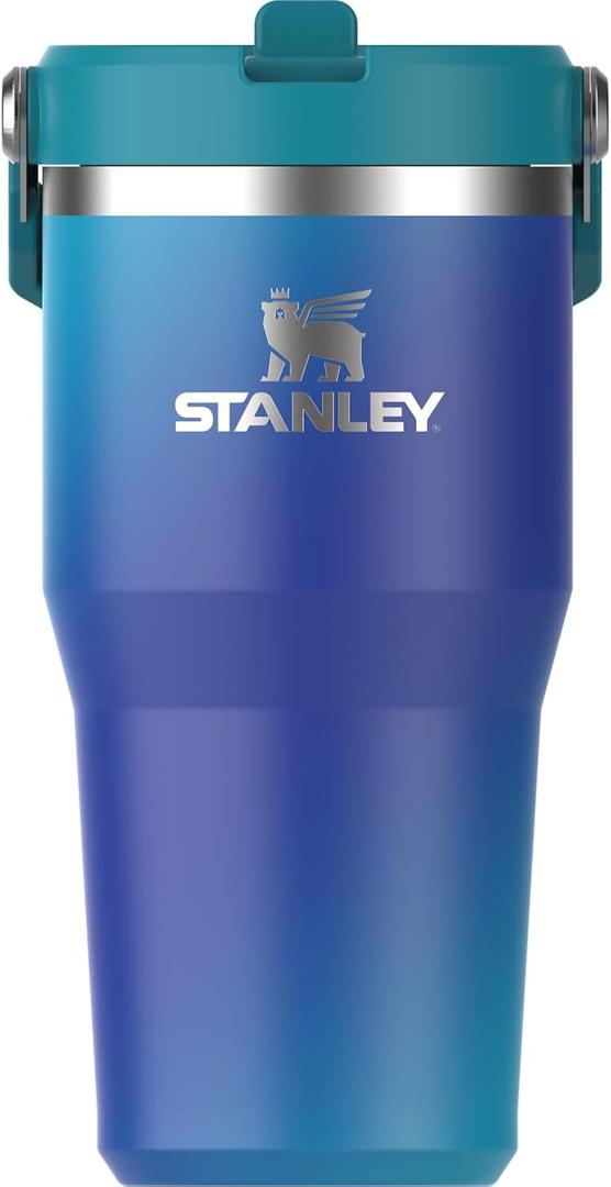 STANLEY IceFlow 2.0 Flip Straw Tumbler with Handle 20 oz | Twist On Lid and Flip Up Straw | Leakproof Water Bottle | Insulated Stainless Steel | BPA-Free | Sea Glass Aura