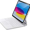ESR iPad 11th(A16, 2025)/10th Gen Case with Keyboard, Magic Keyboard for iPad 10.9", Case with Floating Cantilever Stand, Springy Backlit Keys, Multi-Touch Trackpad, Rebound Series, White