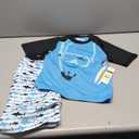 Boys Zipper Rash Guard Sets UPF 50+ with Short 3-9 Years (7-8 Years, 005 Shark)