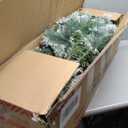 7ft Snow Flocked Hinged Artificial Slim Christmas Tree with Pine Needles