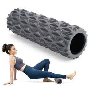 Zmarthumb Foam Roller - 15 inch Deep Tissue Massager for Muscle Massage, Myofascial Trigger Point Release, Exercise, Yoga, Pilates & Stretching(Gray)