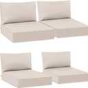 AAAAAcessories Outdoor Deep Seat Cushions, Waterproof, Fade-Resistant Patio Furniture Replacement Cushions, 23.5" x 25.5" x 5" + 23.5" x 13.5", Set of 4, Khaki Beige