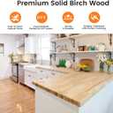 Butcher Block Countertop, Birch Unfinished Birch Workdesktop 36x25x1.5 in