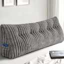 Headboard Pillow Queen, Triangular Wedge Pillow Headboard Queen, Cushion Headboards Reading Pillows, Backrest Pillows for Sitting in Bed or Working with Removable Cover, Grey