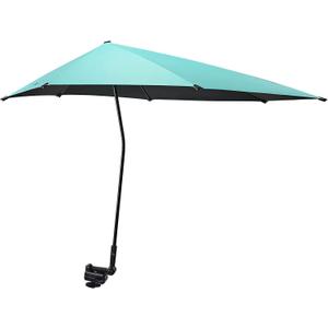G4Free UPF 50+ Adjustable Beach Umbrella XL with Universal Clamp for Chair Stroller Wheelchair Golf Cart Bleacher Patio, 40 Inch