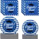 300 Pcs Graduation Party Plates and Napkins Graduation Decorations 2026 Blue Party Supplies Disposable Dessert Paper Plates Napkins for Congrats Grad School Kindergarten Table Decor, Serve 100